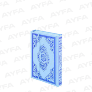 Hafız Boy Gül Desenli Renkli Kuranı Kerim (Mavi)